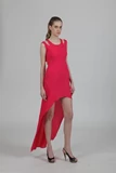 Scarlet Asymmetric Tail Dress