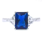 Blue Sapphire Sterling Silver Ring