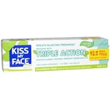Kiss My Face – Cool Mint Gel, Fluoride Free Triple Action Toothpaste (4.5oz) 天然美白茶树芦荟叶牙膏 (薄荷味)