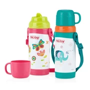 Nuby 不銹鋼真空保暖背帶水壺 360ml  [清貨特價 : HK$175]