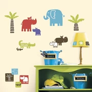 美國 RoomMates 牆壁貼 - Safari Blocks Wall Decals      [清貨特價 : HK$118]