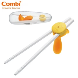 日本Combi Baby Label 筷子訓練器(附收納盒)-橙色