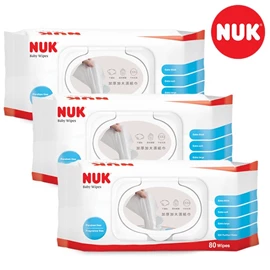 德國Nuk 加厚濕紙巾連蓋/ 80片 X 3包
