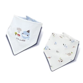 台灣KuKu Duck 雙面三角領巾(兩條裝);藍色組