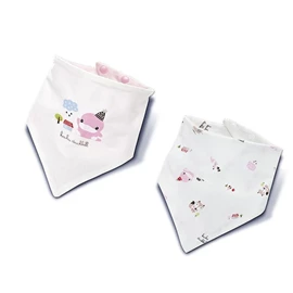 台灣KuKu Duck 雙面三角領巾(兩條裝);粉紅組