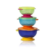 Nuby Stackable Suction Bowl with Lids    [Member price : HK$80]