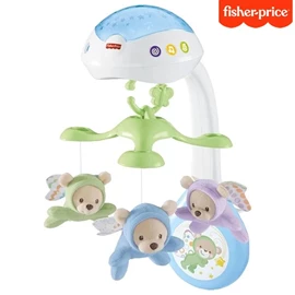 美國Fisher price 三合一投影小熊床鈴(附遙控)