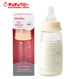 日本CHUCHU 自然.標準口徑耐熱玻璃奶瓶-150ml