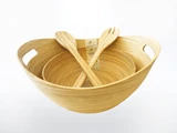 eBoo - 2 Spun Bamboo Bowl + 1 set servers 2x竹沙拉碗 +1x沙拉用的竹器具