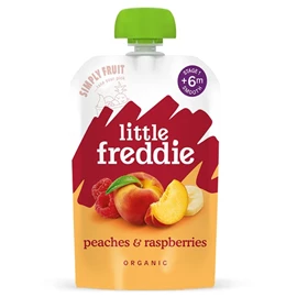 英国Little Freddie 有机树莓蜜桃蓉-100g