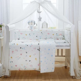 Lenny World 嬰兒床品套裝(紗布)-清晨小鳥 9件套