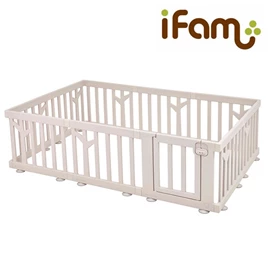 韓國iFam 樺木色系遊戲圍欄(不包地墊)-10片裝 淺啡色