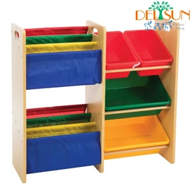 台灣Delsun 四格玩具書報收納架-繽紛彩虹