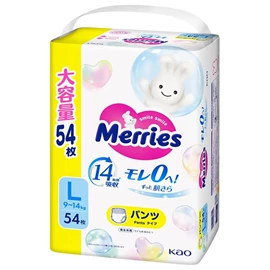 日本花王 Merries 嬰兒學習褲-珍寶裝 L54片(9-14kgs)