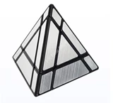 SengSo 7-Segment Mirror Pyraminx Black Body in Silver Label