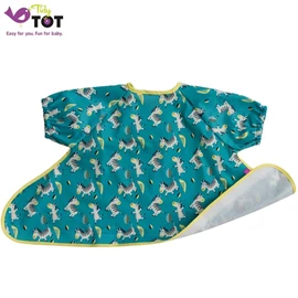 英國Tidy Tot 防水輕便飯衣(魔術貼)-短袖 Dancing Zebras