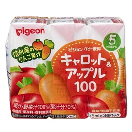 日本Pigeon 晨光嬰兒果汁-紅蘿蔔蘋果汁 125ml x3包