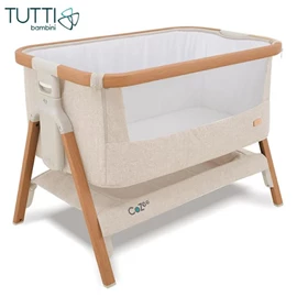 英國Tutti Bambini Cozee 嬰兒兩用親子床-胡桃木/米色