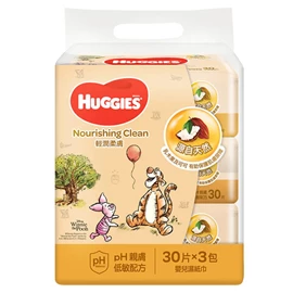 美国Huggies 轻润柔肤湿纸巾-30片X3包