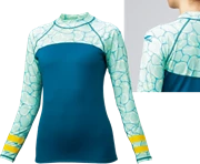   GULL Women's Rash Guard L/S II-Surface Sky/Turquoise