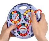 Double Side Round-Shaped Rotating 6-Color Beads Puzzle Blue