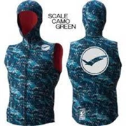  GULL MEN'S 2mm x 3mm FIR HOOD VEST II-SCALE CAMO GREEN