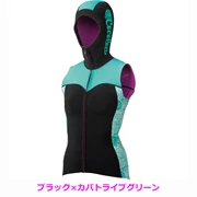  COCOLOA Hood Vest III-Black/Kapa Green - M