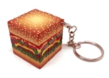 Yummy Cheese Hamburger 3x3x3 Cube keychain (hungry collection)