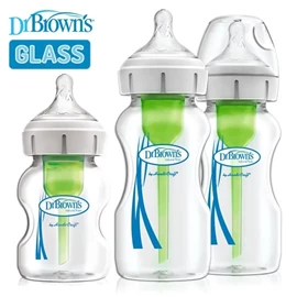 美國Dr. Brown's Options+ 仿母乳排氣奶樽-玻璃奶瓶優惠裝 2大1小