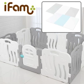 韩国iFam 贝壳款游戏围栏(连地垫)-10片装 灰/白色