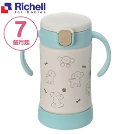 日本Richell TLI 第3代 不鏽鋼吸管保溫杯-小狗 300ml