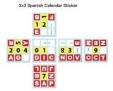 3x3x3 Spanish Calendar Stickers Set (for Black Cube 56x56x56mm)