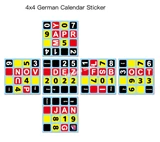 4x4x4 German Calendar Stickers Set (for black cube 62x62x62mm)