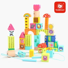芬蘭Top Bright 串串積木組(40件);森林朋友