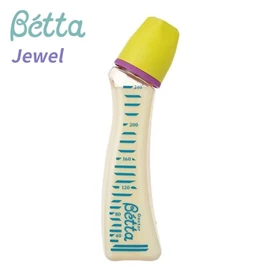 日本Betta Jewel 防脹氣奶瓶-PPSU 240ml 黃色蓋