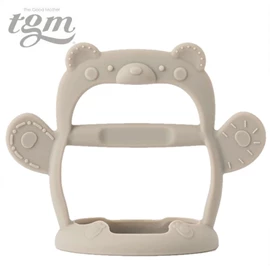 韓國tgm 白金矽膠牙膠(可穿戴手腕)連收納盒-小熊 啡色