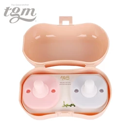 韓國tgm 全矽膠安撫奶嘴連收納盒-兩個裝 藍+粉紅