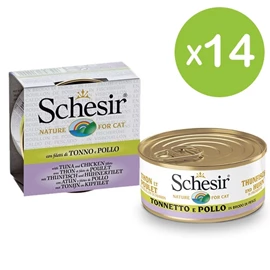 Schesir 猫罐头/ 汤煮系列 吞拿鱼鸡肉鱼汤汁 70g X 14罐