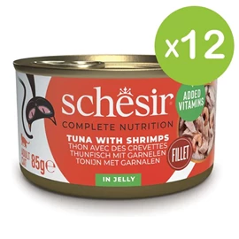 Schesir 猫罐头/ 啫喱系列 吞拿鱼鲜虾饭 85g X 12罐