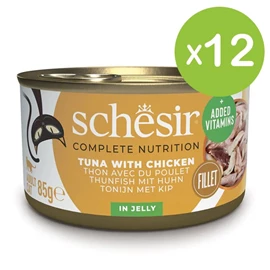Schesir 猫罐头/ 啫喱系列 吞拿鱼鸡丝饭 85g X 12罐