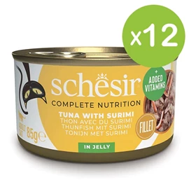 Schesir 猫罐头/ 啫喱系列 吞拿鱼蟹肉饭 85g X 12罐