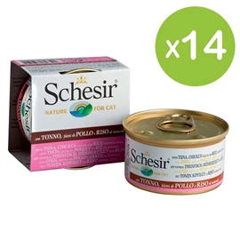 Schesir 猫罐头/ 水煮系列 吞拿鱼鸡肉饭 85g X 14罐