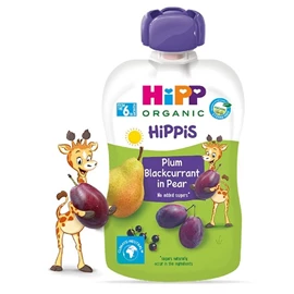 HiPP 喜寶有機果蓉唧唧裝-李子黑加侖子洋梨 100g