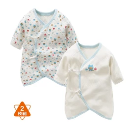 新生兒純棉蝴蝶衣-2枚入 藍色小熊