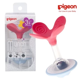 日本Pigeon 嬰兒牙膠搖鈴-蜜桃小花