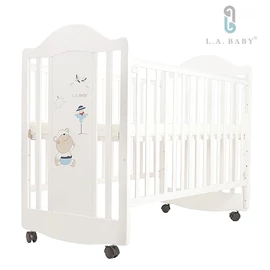 L.A. Baby 欧洲款婴儿木床 #15010(不包床褥)/白色