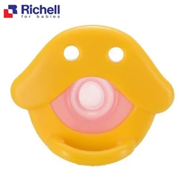 日本Richell 全矽膠安撫奶嘴連收納盒(0個月以上)-小鴨