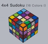 4x4x4 Sudoku Cube 16-Color Stickers V1 Black Body