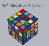 4x4x4 Sudoku Cube 16-Colors (UV print) V2 Black Body