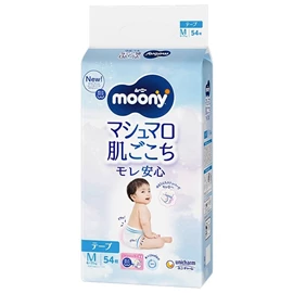 日本Moony 超透氣紙尿片-M碼 54片(6-11kgs)